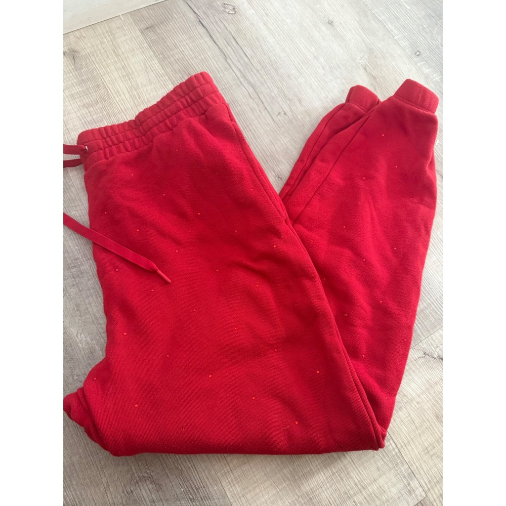 Victoria's Secret Red Rhinestone Bling Joggers - Size M